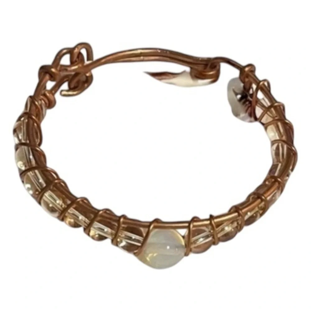 🫶🏻 Girls Czech Glass Copper Wrap Bracelet